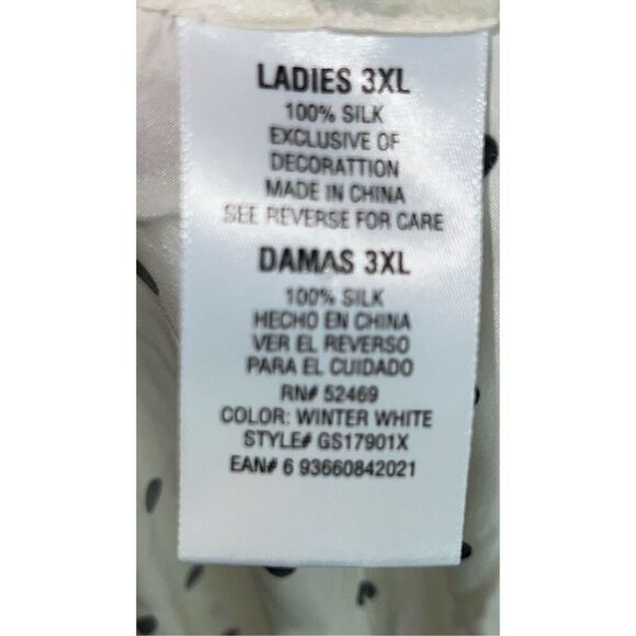 Women’s Silk Pajama Pjs Set Tank & Capris Ivory/Cream 3X - Picture 12 of 13